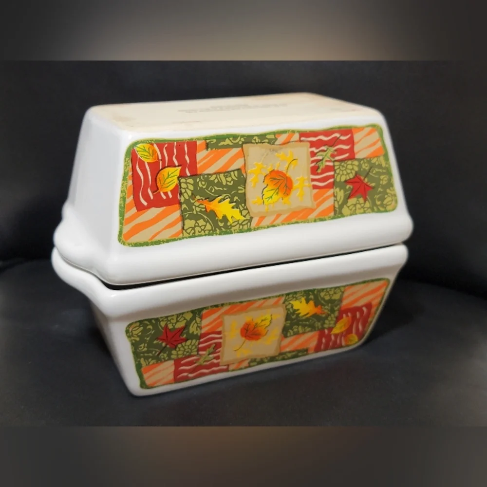 Vintage Garden Ridge Fall Harvest Mini Loaf Pans Set of 2 Autumn Baking Dishes